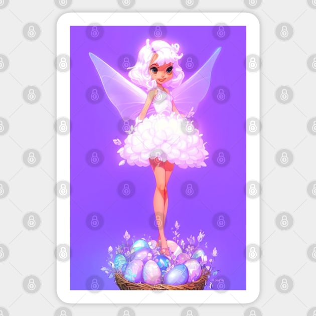 Cute fairy standing on easter egg Sticker by Stades